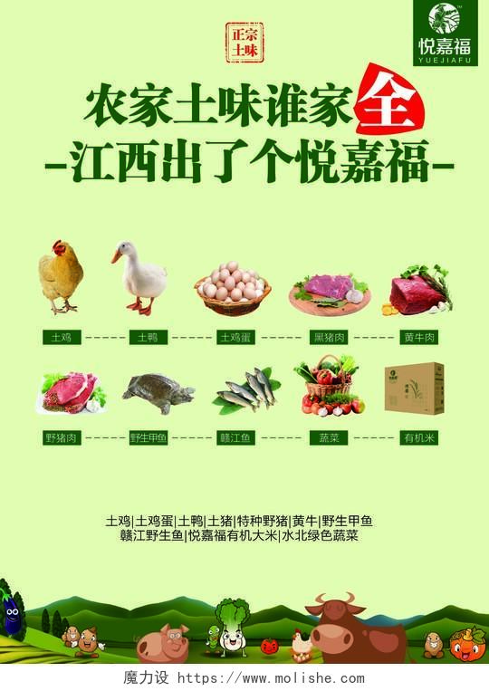 农产品农家土味土特产野生鱼绿色蔬菜野生甲鱼海报模板